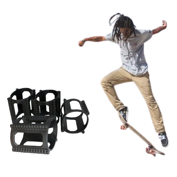 4 Pieces Skater Trick Trainers Silicone Skateboard Wheel Stop Covers  Skater Skill Training Tools Black