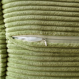 2Pcs Boho Splicing Striped Corduroy Pillow Covers Cross Stitching Textured Throw Pillowcases Home Decor Green