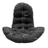 T Shape Seat Cushion for Egg Chair Seat Pad for Swing Chair Patio Furniture Black