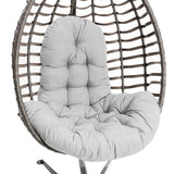 T Shape Seat Cushion for Egg Chair Seat Pad for Swing Chair Patio Furniture Grey