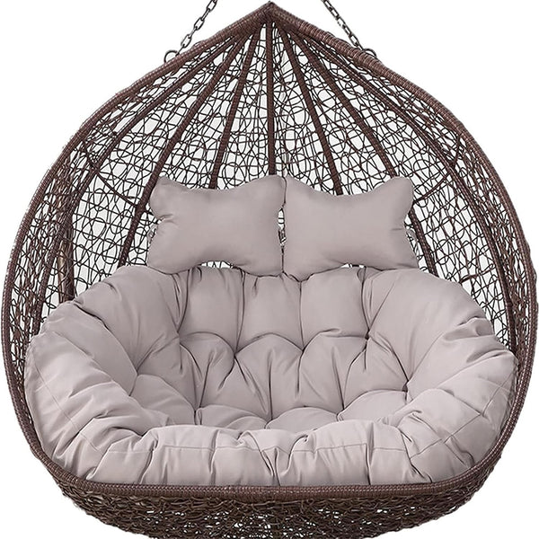 Love Seat Hanging Egg Chair Cushion Swing Chair Seat Pad for Patio Furniture Light Grey