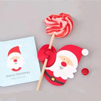 100Pcs Christmas Lollipop Holders Cartoon Lollipop Candy Paper Card for Kids Gift Package Decor Style 1