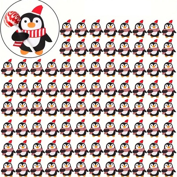 100Pcs Christmas Lollipop Holders Cartoon Lollipop Candy Paper Card for Kids Gift Package Decor Style 2