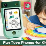 Kids Touchscreen Smart Phone Toy 180 Degrees Rotating Dual Camera Learning Play Toy Phone Style 1