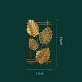 4Pcs 3D Metal Leaves Wall Art Decor Modern Hanging Wall Decoration for Home Hotel Office Gold