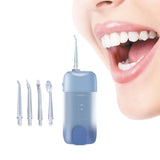 Portable Electric Water Flosser with 200ML Telescopic Tank Travel Oral Irrigator for Teeth Cleaning Blue