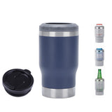 420ml Stainless Steel Can Cooler Beer Bottle Insulator With 2 Lids Navy