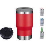 420ml Stainless Steel Can Cooler Beer Bottle Insulator With 2 Lids Red