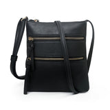 Crossbody Purse Bag for Women Shoulder Bag Multi-Pocket Zipper Purse Black