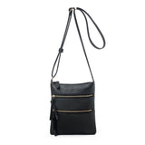 Crossbody Purse Bag for Women Shoulder Bag Multi-Pocket Zipper Purse Black