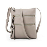 Crossbody Purse Bag for Women Shoulder Bag Multi-Pocket Zipper Purse Light Grey
