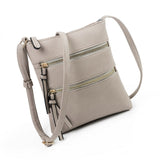 Crossbody Purse Bag for Women Shoulder Bag Multi-Pocket Zipper Purse Light Grey
