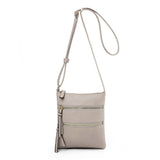 Crossbody Purse Bag for Women Shoulder Bag Multi-Pocket Zipper Purse Light Grey