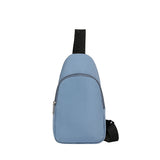 Solid Color Crossbody Bag with Zipper Closure Adjustable Strap Casual Commuting Sling Bag Blue