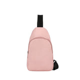 Solid Color Crossbody Bag with Zipper Closure Adjustable Strap Casual Commuting Sling Bag Pink