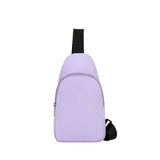 Solid Color Crossbody Bag with Zipper Closure Adjustable Strap Casual Commuting Sling Bag Purple