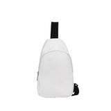 Solid Color Crossbody Bag with Zipper Closure Adjustable Strap Casual Commuting Sling Bag White