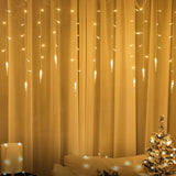 4-Meter Solar LED Icicle Light Falling Rain Curtain Fairy String Lights for Outdoor Party Decor Warm White