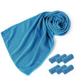 6Pcs Instant Cooling Towel Outdoor Chilly Cool Towel for Cycling Jogging Gym Sports Light Blue