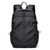Anti-theft Unisex Laptop Oxford Backpack Travel School Bag with USB Charging Port Black