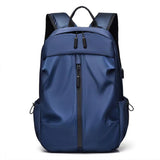 Anti-theft Unisex Laptop Oxford Backpack Travel School Bag with USB Charging Port Navy