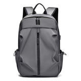 Anti-theft Unisex Laptop Oxford Backpack Travel School Bag with USB Charging Port Grey