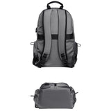 Anti-theft Unisex Laptop Oxford Backpack Travel School Bag with USB Charging Port Grey