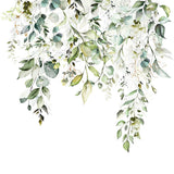 2Pcs Floral Wall Art Sticker Self-Adhesive Wall Decal for Room Office Decoration Style 1