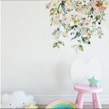 2Pcs Floral Wall Art Sticker Self-Adhesive Wall Decal for Room Office Decoration Style 2