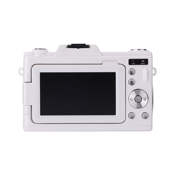 4K Ultra HD Digital Camera with 68MP with 180 Degree  Flip Screen White