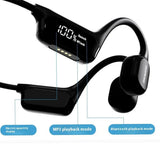 IPX8 Waterproof Bone Conduction Bluetooth Earphones with 32GB Memory Capacity Black