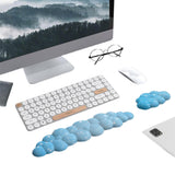 Ergonomic Gradient Cloud Keyboard Mouse Wrist Rest Wrist Support for Computer Users Blue
