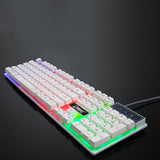 RGB Gaming Wired Keyboard 104 Keys Full-Size Mechanical Keyboard with Backlight White