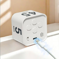 Visual Timer Cube Countdown Gravity Desk Timer for Kitchen Work Study White