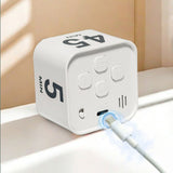 Visual Timer Cube Countdown Gravity Desk Timer for Kitchen Work Study White