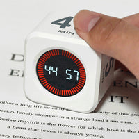 Visual Timer Cube Countdown Gravity Desk Timer for Kitchen Work Study White