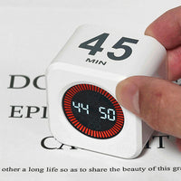 Visual Timer Cube Countdown Gravity Desk Timer for Kitchen Work Study White