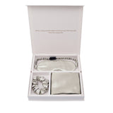 100% Mulberry 19Momme Silk Sleep Set Silk Bedding Pillowcase Eye Mask and Scrunchie Grey