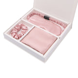 100% Mulberry 19Momme Silk Sleep Set Silk Bedding Pillowcase Eye Mask and Scrunchie Pink