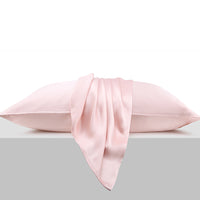 100% Mulberry 19Momme Silk Sleep Set Silk Bedding Pillowcase Eye Mask and Scrunchie Pink