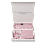 100% Mulberry 19Momme Silk Sleep Set Silk Bedding Pillowcase Eye Mask and Scrunchie Pink
