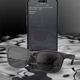 AI Smart Glasses Combine Language Translation Music Listening and Communication Black