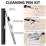 Compatible with Apple Airpods 4 Silicone Full Case Keychain and Cleaner Kit Black