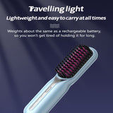Cordles Hair Straightener Portable Hair Brush AntiScald Hair Styling Tool Blue