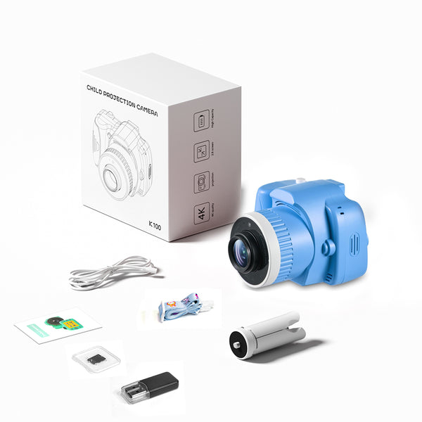 1080P Video Recording Camera with Projector Digital Camera with Tripod and 64GB TF Card for Girls and Boys Blue