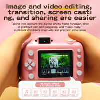1080P Video Recording Camera with Projector Digital Camera with Tripod and 64GB TF Card for Girls and Boys Pink