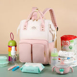 Travel Diaper Bag Water Repellent Backpack Multifunction Mommy Bag Pink