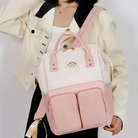 Travel Diaper Bag Water Repellent Backpack Multifunction Mommy Bag Pink