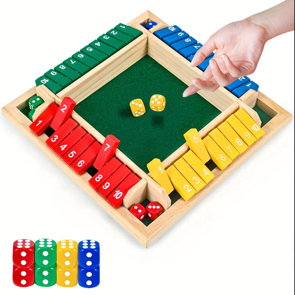 Wooden Dice Game Number Flip Board Game for Parties and Gatherings