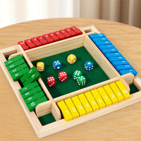 Wooden Dice Game Number Flip Board Game for Parties and Gatherings